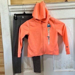 Girls Champions Legging and Zip Hoodie set